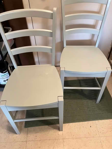 Photo of free Two light green wooden chairs (Near Carlingwood Mall) #1