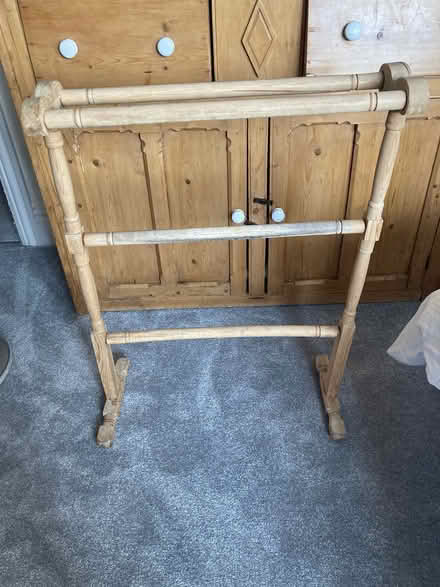 Photo of free Wobbly antique pine clothes horse (Bn36fe) #1
