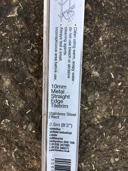 Photo of free 2.5m Straight Edge Tiletrim NEW (Brogborough MK43) #1