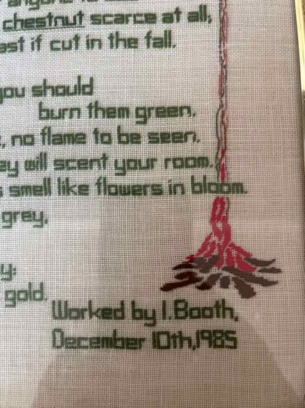 Photo of free Hand embroidered ‘logs to burn’ (Ringmer BN8) #2