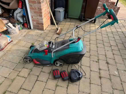 Photo of free Bosch cordless mower 43cm with two batteries and charger (Frampton on Severn GL2) #1
