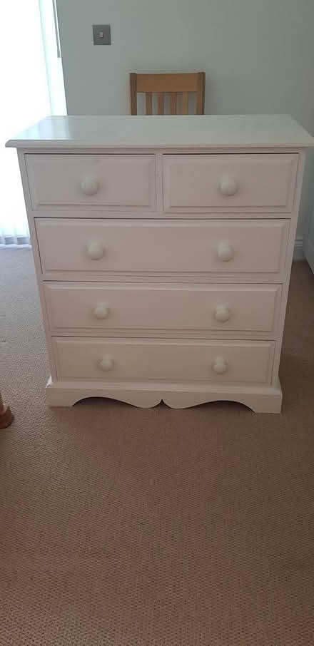 Photo of free Wooden five drawer unit (Hertford) #1