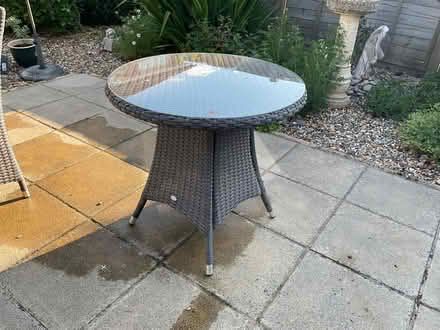 Photo of free Glass topped garden table (Woodley RG5) #1