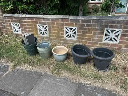 Photo of free Flower pots, metal ceramic plastic (Epsom KT19) #1