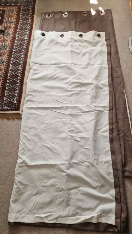Photo of free Pair of brown eyelet curtains (Twyford RG10) #2