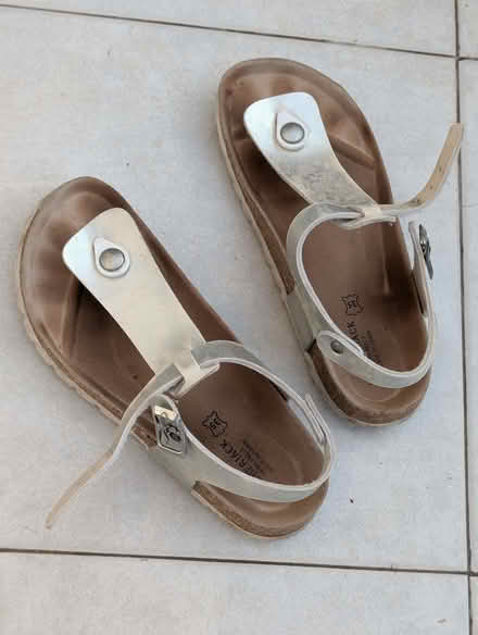 Photo of free Silver leather sandals size 2.5/35 (Priestwood RG42) #2