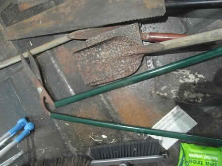 Photo of free rusty garden tools - 3 saws, 2 shears, 2 shovels, lawn edger (Waverton CH3) #1