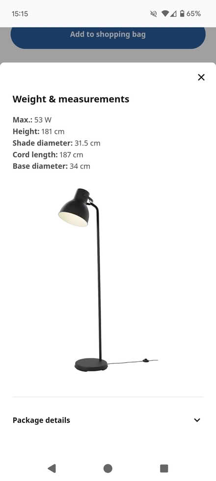 Photo of free IKEA Hektar Floor Lamp (Dublin 16, near Ballyboden Rd) #2