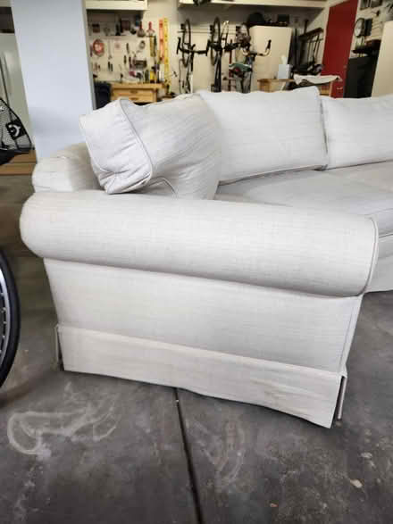 Photo of free White 2 piece sectional couch (southeast Fort Collins) #4