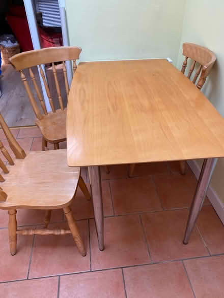 Photo of free Kitchen Table and 3 chairs (Dalkey) #1