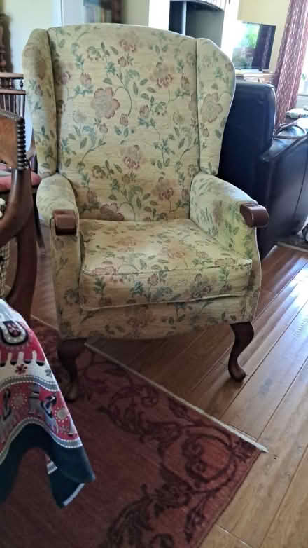 Photo of free Fireside style wing armchair (Melksham forest area) #1