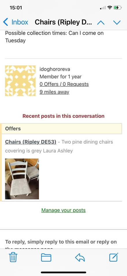 Photo of free Chair (Ripley DE53) #1