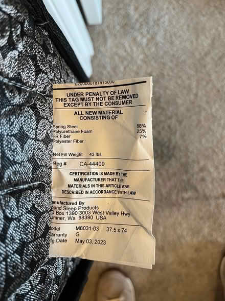 Photo of free twin-size mattress too good to toss (downtown Edmonds) #3