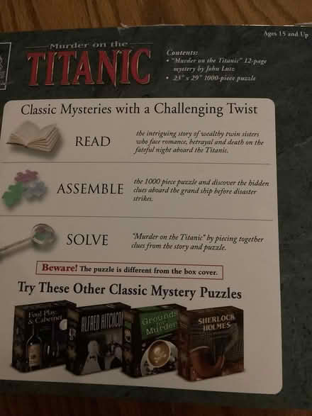 Photo of free 1000 piece Titanic mystery puzzle (Appleby/New Street, Burlington) #3