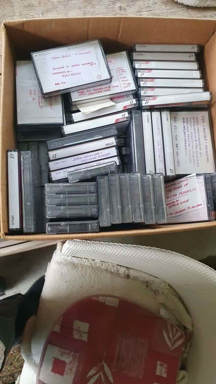 Photo of free Box of nearly 100cassette tapes mostly recorded, some blanks (Llandrindod LD1) #1