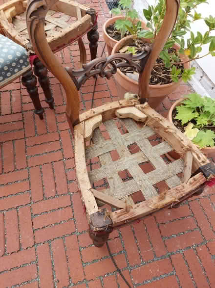 Photo of free 4 antique chairs - for reupholstery (Wymondham NR18) #2