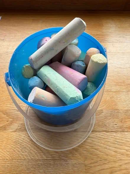 Photo of free Tub of large pavement chalks (Weston) #1