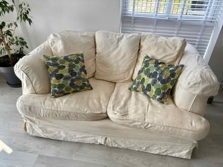Photo of free Large two seater cream sofa (BN1) #1