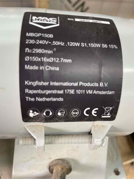 Photo of free 6-in bench grinder (Hadfield SK13) #3