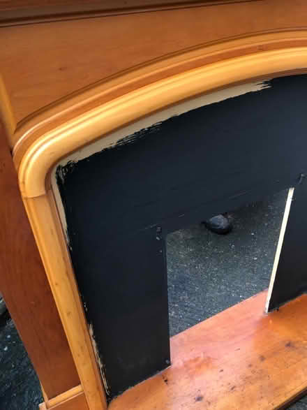 Photo of free Brown wooden fireplace screen (Chessington) #2