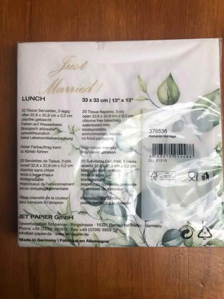 Photo of free Wedding serviettes (Welling DA7) #2