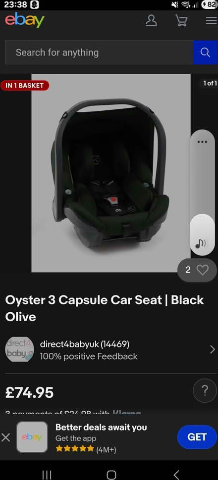 Photo of Oyster 3 car seat (New Cross SE14) #1