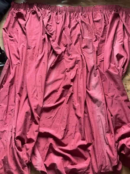 Photo of free Pair of large red brockade curtains (Alcester Lanes End B14) #1