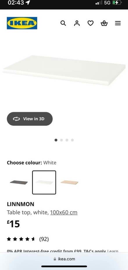 Photo of free 2 x Ikea LINNMON white table tops (Waltham Abbey EN91) #1