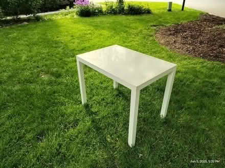 Photo of free mid-century modern parson's table (side table)--white #1
