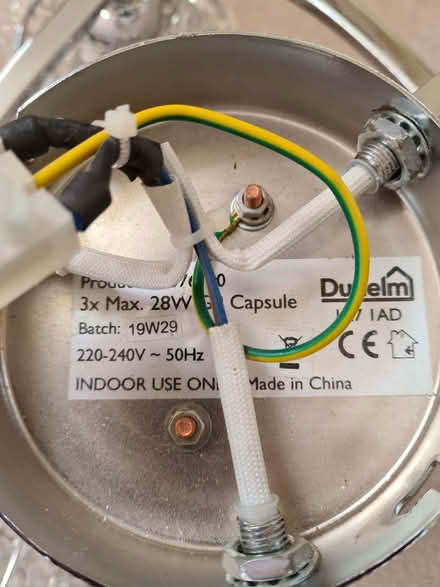 Photo of free 2 x Cecilie 3 Light Crystal Semi Flush Ceiling Light Chrome (Oswestry SY10) #4