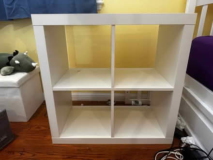 Photo of free White wooden shelf w/ mirror decals (Near Santa Rita) #2