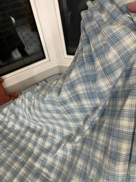 Photo of free Laura Ashley blue check single Curtain 220cm drop (Upper Holloway N4) #2