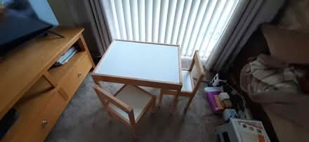 Photo of free IKEA LATT Childs table X 2 chairs (NP44 Croesyceiliog) #1