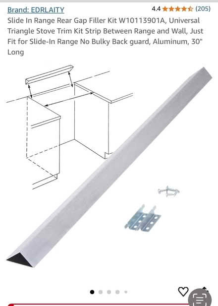 Photo of free Rear Gap Filler for Slide-in Range (Oakland) #1
