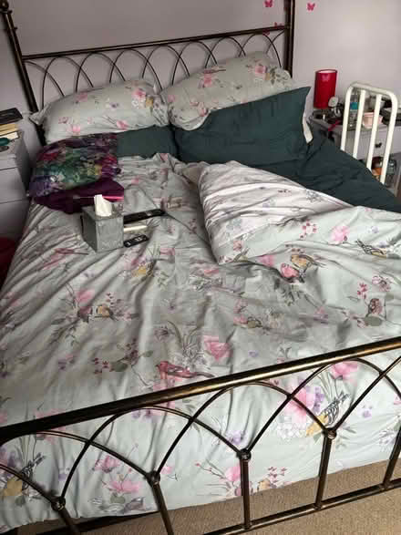 Photo of free King size metal bed with mattress (Moorfields) #3