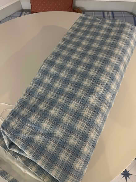 Photo of free Laura Ashley blue check single Curtain 220cm drop (Upper Holloway N4) #1