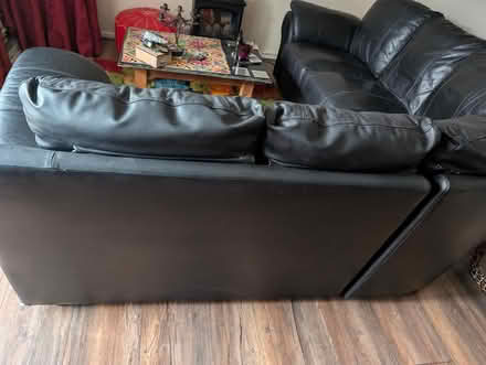 Photo of free leather & faux leather corner sofa (TN38 - St. Leonards) #3