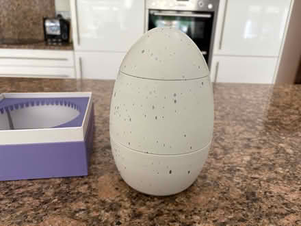 Photo of free Egg shaped storage/gift tin (Weybridge KT13) #1