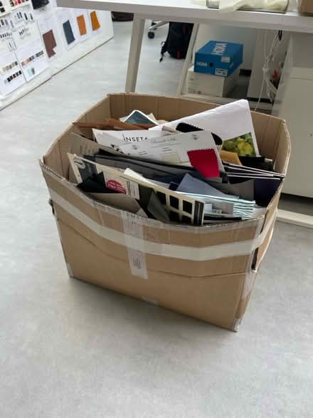 Photo of free Massive box of fabric swatches (W1T 7QZ Tottenham Court Road) #1