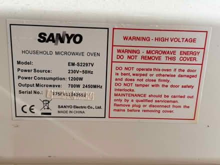 Photo of free SANYO microwave oven (Leyton Grange E10) #2