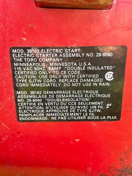 Photo of free Snow Blower - Toro S-620 (South Wheaton) #4