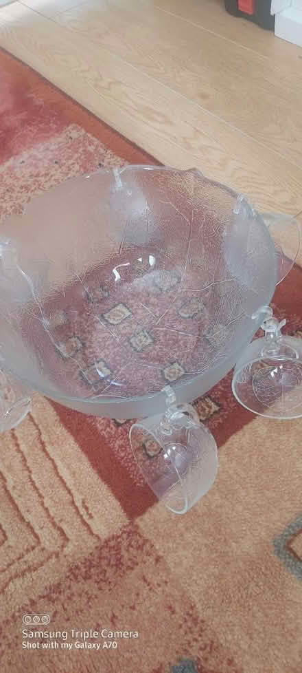 Photo of free Glass punch bowl with 6 cups (Telford TF1) #1