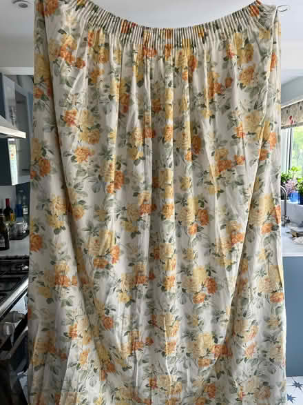 Photo of free Laura Ashley yellow roses single curtain 220cm drop (Upper Holloway N4) #1