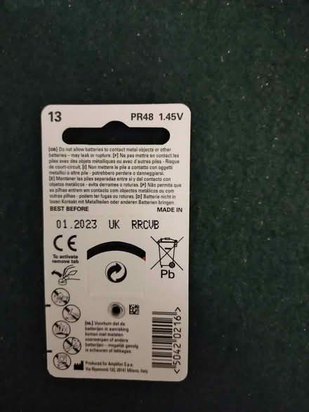Photo of free Hearing aid batteries - out of date (Storth LA7) #2