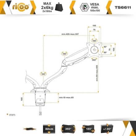Photo of free RICOO Dual Monitor Stand (Hall i' th' Wood BL2) #2