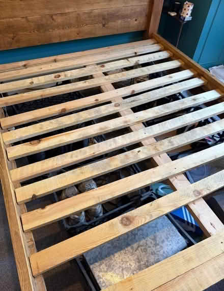 Photo of free Real wood king bed frame (Hither Green) #2