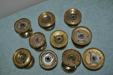Photo of free 10 vintage solid brass reproduction rope twist door knobs (Knighton LE2) #1