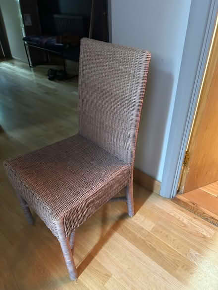 Photo of free Light blue wicker chair (Wimbledon Park SW19) #1