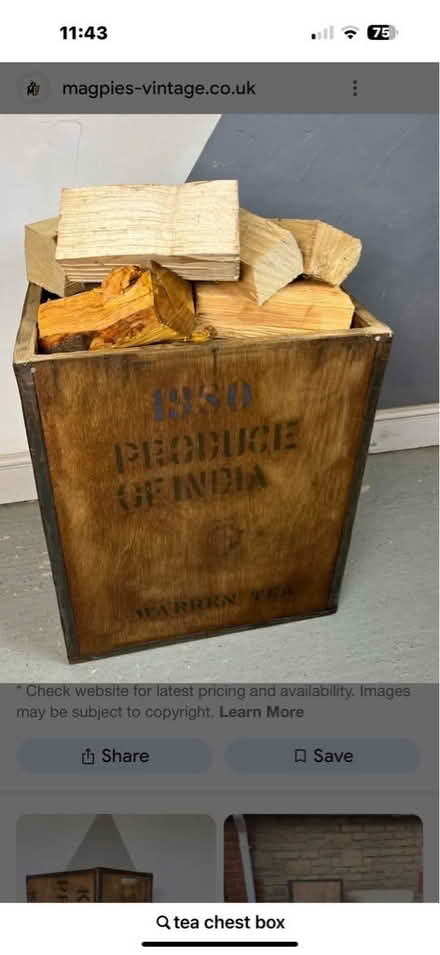 Photo of wooden tea chest (New Greens AL3) #1