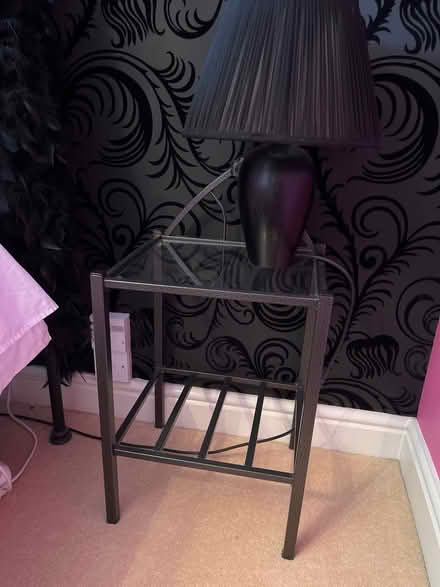 Photo of free 2 x bedside tables, metal and glass (Langstone) #3